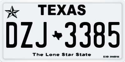 TX license plate DZJ3385