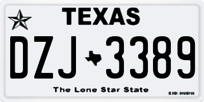 TX license plate DZJ3389