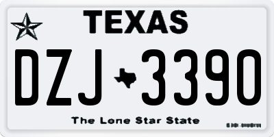 TX license plate DZJ3390