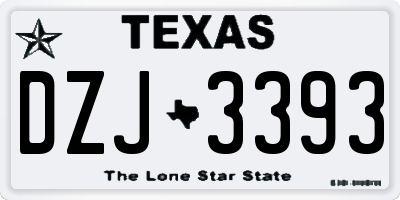 TX license plate DZJ3393