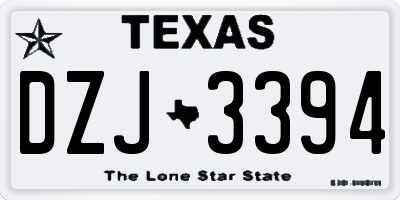 TX license plate DZJ3394