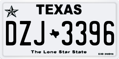 TX license plate DZJ3396
