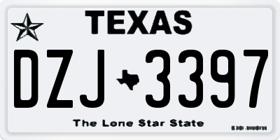 TX license plate DZJ3397