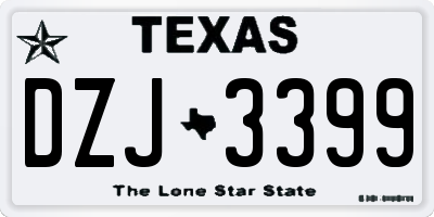 TX license plate DZJ3399