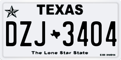 TX license plate DZJ3404