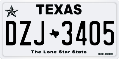 TX license plate DZJ3405