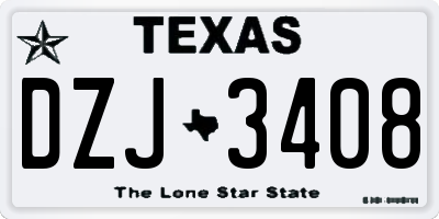 TX license plate DZJ3408