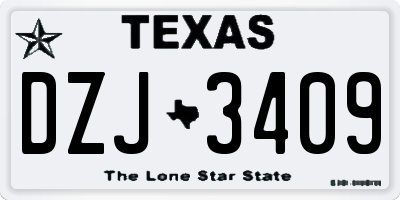 TX license plate DZJ3409