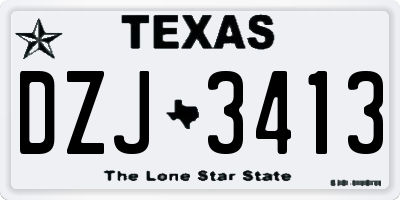 TX license plate DZJ3413