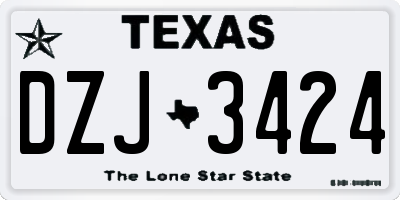 TX license plate DZJ3424