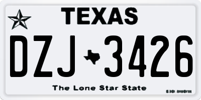 TX license plate DZJ3426