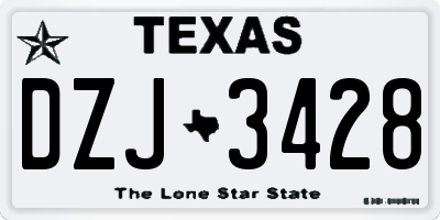 TX license plate DZJ3428