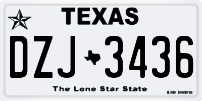 TX license plate DZJ3436