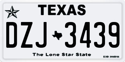 TX license plate DZJ3439