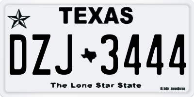 TX license plate DZJ3444