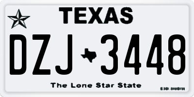 TX license plate DZJ3448