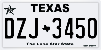 TX license plate DZJ3450