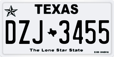 TX license plate DZJ3455
