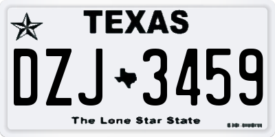 TX license plate DZJ3459