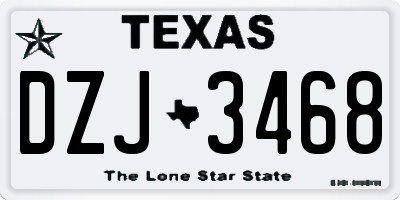TX license plate DZJ3468