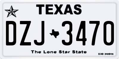 TX license plate DZJ3470
