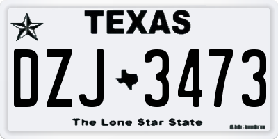TX license plate DZJ3473