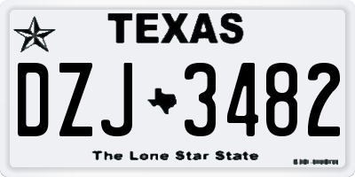 TX license plate DZJ3482