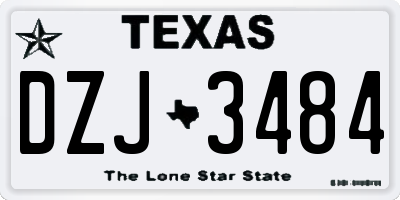 TX license plate DZJ3484