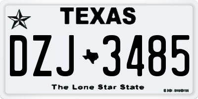 TX license plate DZJ3485