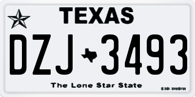 TX license plate DZJ3493
