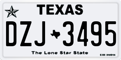 TX license plate DZJ3495