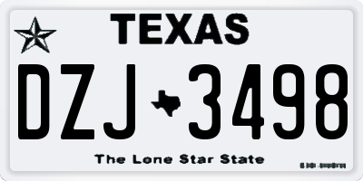 TX license plate DZJ3498