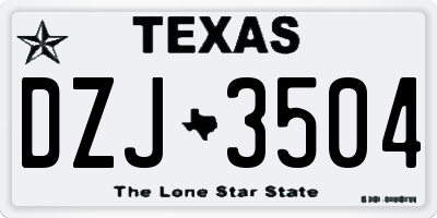 TX license plate DZJ3504