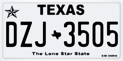 TX license plate DZJ3505
