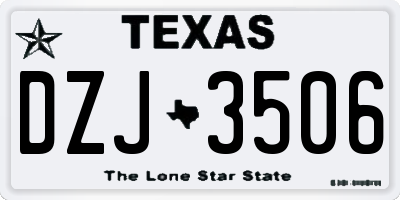 TX license plate DZJ3506