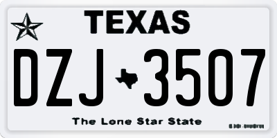 TX license plate DZJ3507