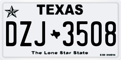 TX license plate DZJ3508