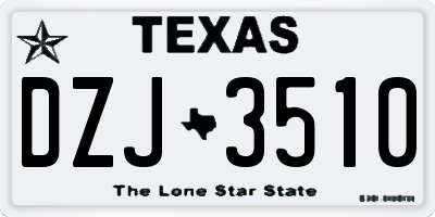 TX license plate DZJ3510