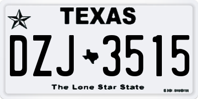 TX license plate DZJ3515