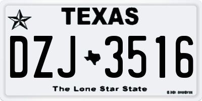 TX license plate DZJ3516