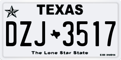 TX license plate DZJ3517