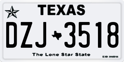 TX license plate DZJ3518