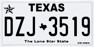 TX license plate DZJ3519