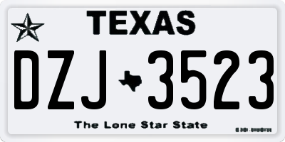 TX license plate DZJ3523