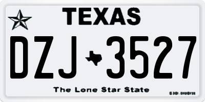 TX license plate DZJ3527