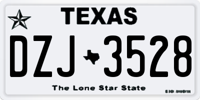 TX license plate DZJ3528