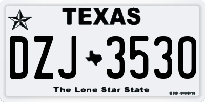 TX license plate DZJ3530