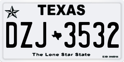 TX license plate DZJ3532