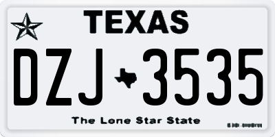 TX license plate DZJ3535