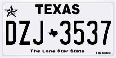 TX license plate DZJ3537